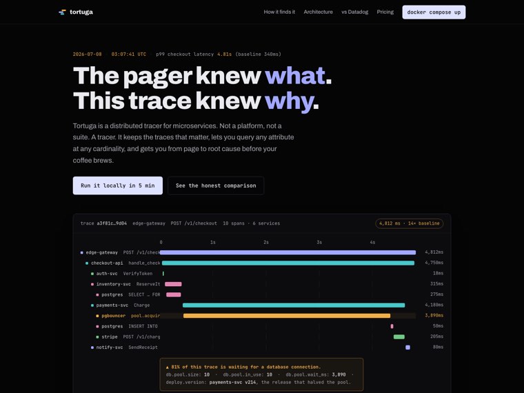 Early iteration: dark template landing page with standard split hero