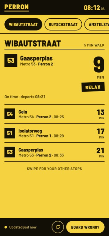 Two-tone transit app design